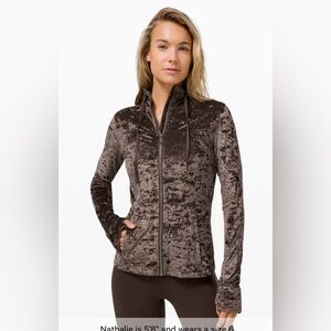 Lululemon  Hooded Define Jacket Crushed Velvet Brown. Size 6